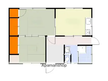 高松琴平電鉄琴平線 仏生山駅 徒歩9分 1階建 築55年(2DK)の間取り写真