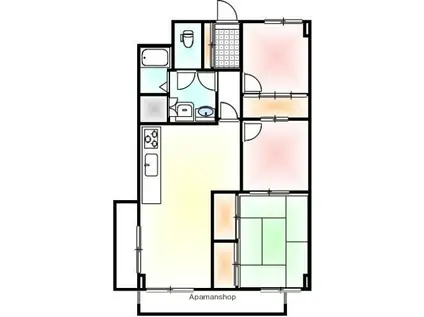 青葉台マンション(3LDK/8階)の間取り写真