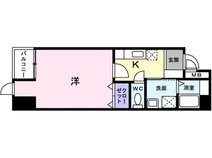グレース栗林(1K/7階)の間取り写真