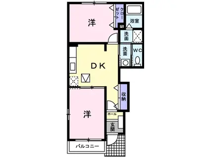 ヴィラージュⅣ(2DK/1階)の間取り写真