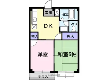 エクセル牟礼(1LDK/1階)の間取り写真