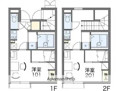 レオパレスラ スリーズ(1K/2階)の間取り写真