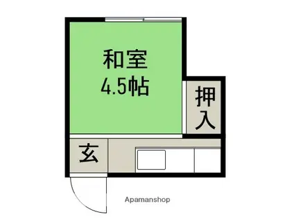 あだち荘(ワンルーム/2階)の間取り写真