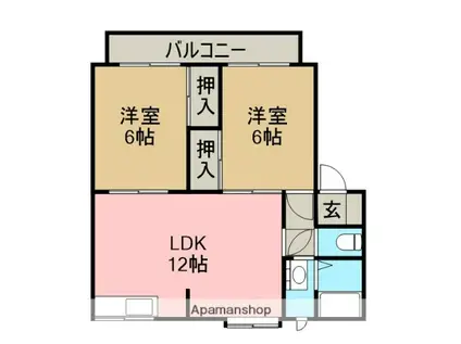 メゾンパストラル(2LDK/2階)の間取り写真