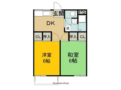 山内アパート(2DK/2階)の間取り写真