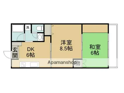 ハウス三木(2DK/2階)の間取り写真