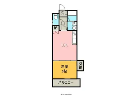 ルネシュ・プランドール(1LDK/4階)の間取り写真