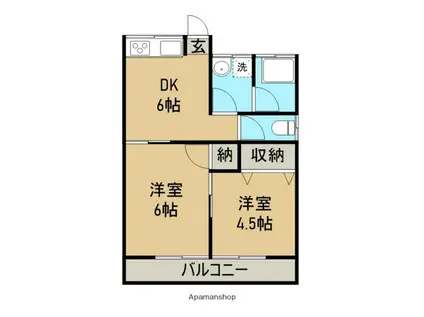 泉アパート(2DK/1階)の間取り写真