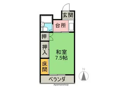 加藤マンション(1K/1階)の間取り写真