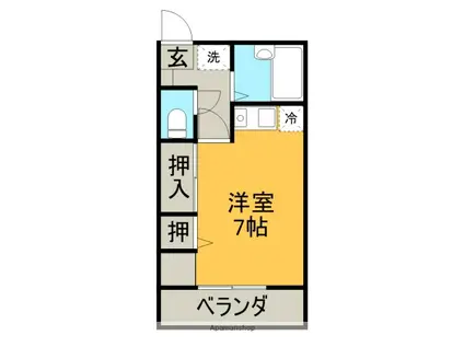 加藤ハイツ(ワンルーム/2階)の間取り写真