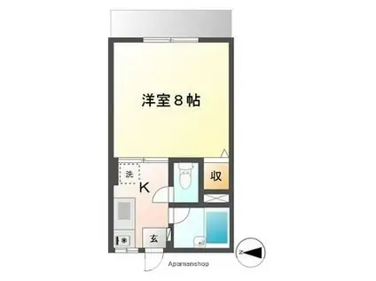 福田ハイツ(1K/2階)の間取り写真