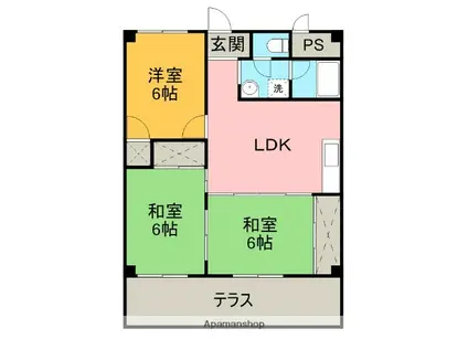 サニーハイム榎之本(3LDK/7階)の間取り写真