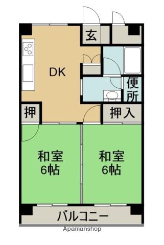 I・Iビル(2DK/3階)の間取り写真