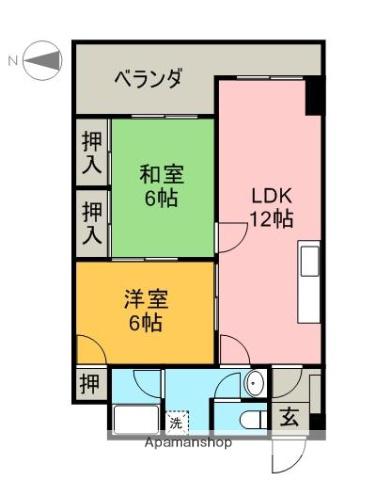 ルナ・ソレイユ(2LDK/7階)の間取り写真