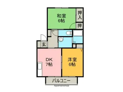 シャーメゾン幸(2DK/2階)の間取り写真