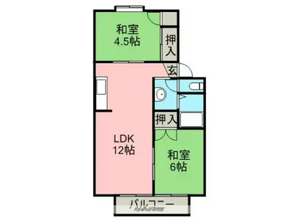 ルミエール10(2LDK/2階)の間取り写真