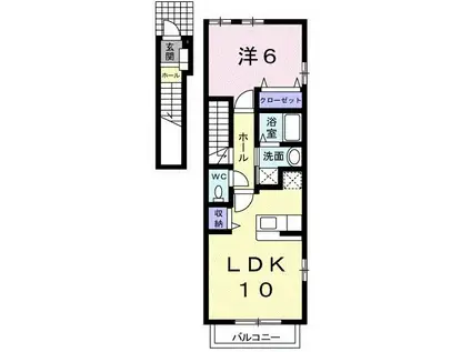 サンシャイン桜木(1LDK/2階)の間取り写真