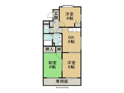 ファミール北内(3DK/1階)の間取り写真