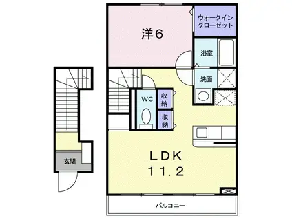 プロムナード本郷(1LDK/2階)の間取り写真