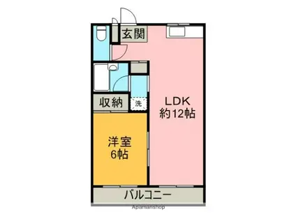 グラッドハウス庄内(1LDK/1階)の間取り写真