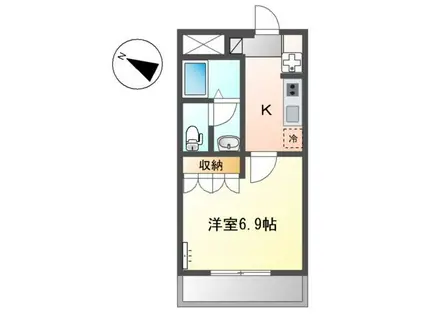 サン・ヴェルディ東雲(1K/1階)の間取り写真