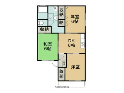 プランドール沢津(3DK/2階)の間取り写真