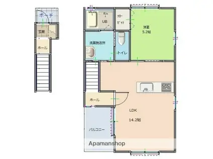 KURASUMU GINZA C棟(1LDK/2階)の間取り写真