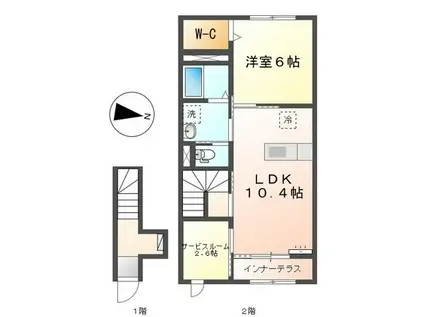 アルモニー(1SLDK/2階)の間取り写真