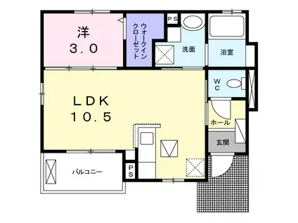 ベル・リオンA(1LDK/1階)の間取り写真