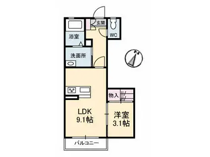 シャーメゾンFORENA(1LDK/2階)の間取り写真