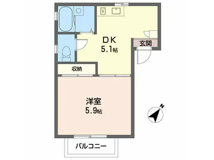 シャーメゾン久保田(1DK/1階)の間取り写真