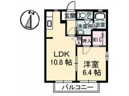 シャーメゾン公園通(1LDK/1階)の間取り写真