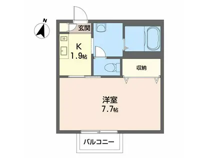 シャーメゾン泉宮(1K/2階)の間取り写真