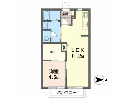 ディアス一宮(1LDK/2階)の間取り写真