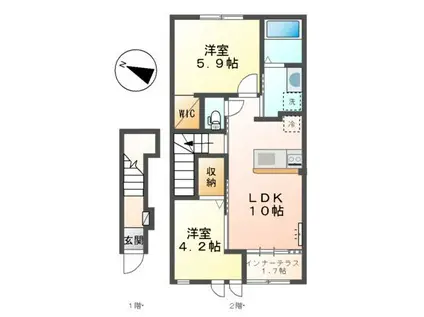 イル・フィオーレ(2LDK/2階)の間取り写真