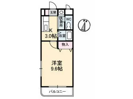 エストゥディオ・KATO(1DK/3階)の間取り写真