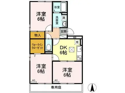 ヴィラアスカ30D(3DK/1階)の間取り写真