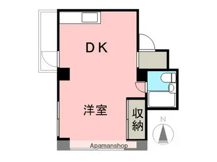 水主ビル(ワンルーム/4階)の間取り写真