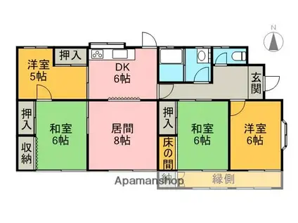 予讃線 新居浜駅 徒歩55分 1階建 築50年(5DK)の間取り写真