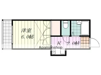 アクティブ清水町(1K/2階)の間取り写真