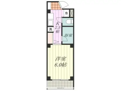 パンシオン山越NO1(1K/2階)の間取り写真