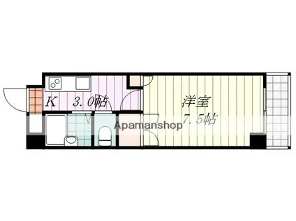 湯渡マンション(1K/2階)の間取り写真