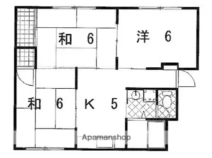 ホワイトライフC(3K/1階)の間取り写真