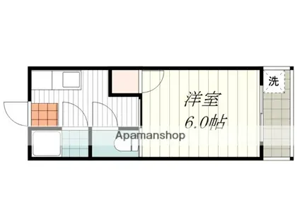 山越ハイツ(1K/2階)の間取り写真
