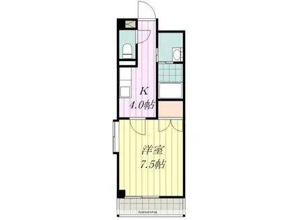 カサグランデ湯之町(1K/2階)の間取り写真
