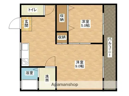 パークサイド上田(1DK/3階)の間取り写真