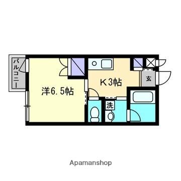 ジャンヌ喜与町(1K/4階)の間取り写真