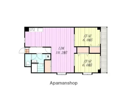 シティマンション(2LDK/2階)の間取り写真