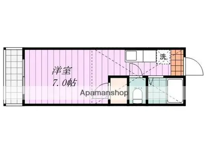 フライブルグマンション(ワンルーム/4階)の間取り写真