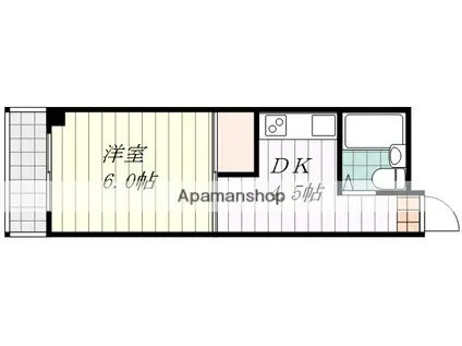 カーサ越智(1DK/3階)の間取り写真
